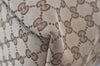 Authentic GUCCI Web Sherry Line Tote Bag GG Canvas Leather 155524 Brown 0047J