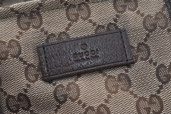 Authentic GUCCI Web Sherry Line Tote Bag GG Canvas Leather 155524 Brown 0047J