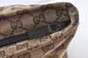 Authentic GUCCI Web Sherry Line Tote Bag GG Canvas Leather 155524 Brown 0047J