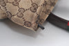 Authentic GUCCI Web Sherry Line Tote Bag GG Canvas Leather 155524 Brown 0047J