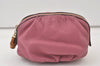 Authentic GUCCI Vintage Bamboo Cosmetic Pouch Purse Leather 246175 Pink 0048K