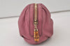 Authentic GUCCI Vintage Bamboo Cosmetic Pouch Purse Leather 246175 Pink 0048K