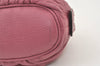 Authentic GUCCI Vintage Bamboo Cosmetic Pouch Purse Leather 246175 Pink 0048K