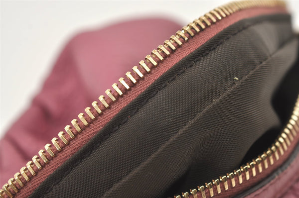 Authentic GUCCI Vintage Bamboo Cosmetic Pouch Purse Leather 246175 Pink 0048K