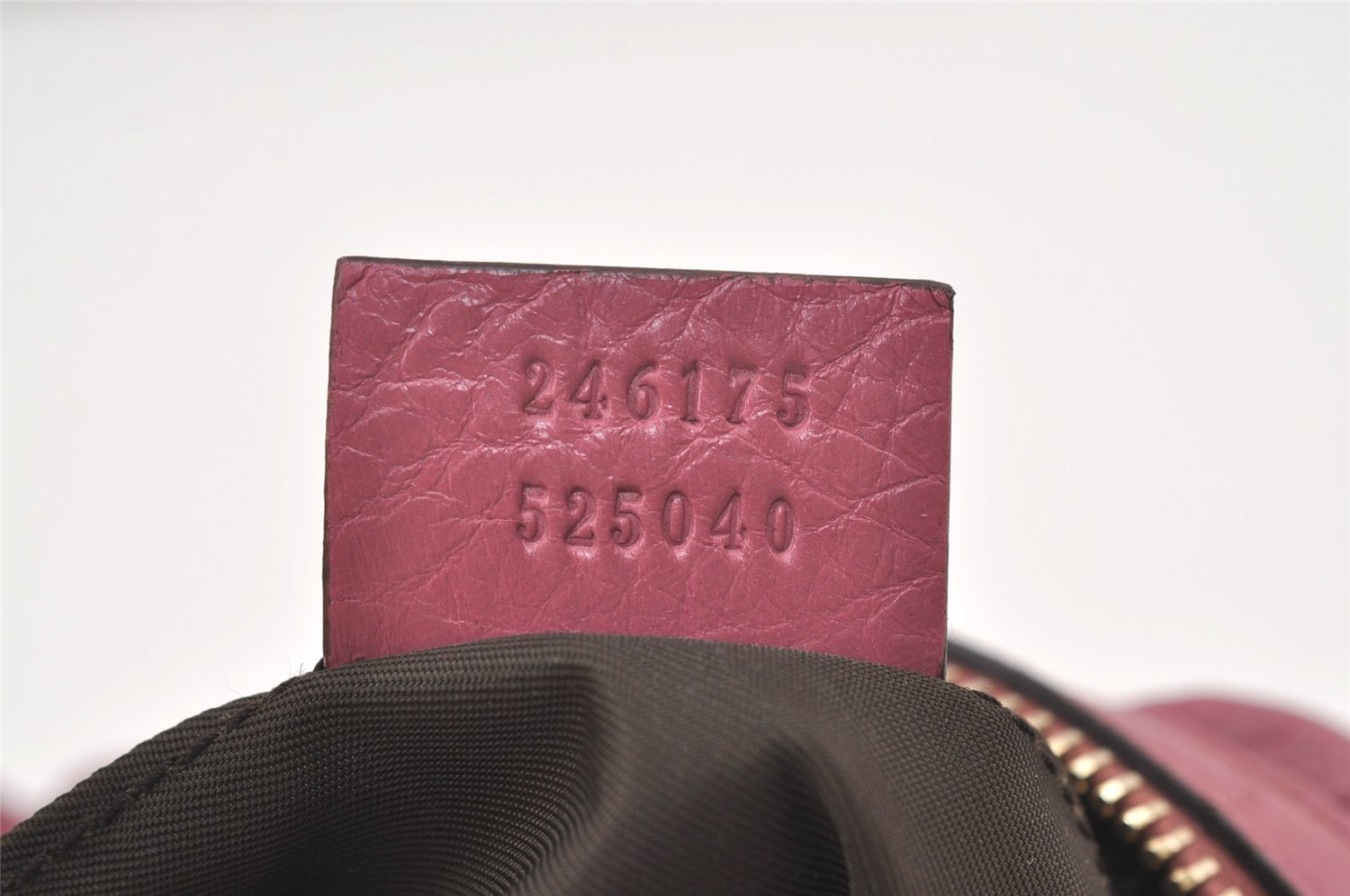 Authentic GUCCI Vintage Bamboo Cosmetic Pouch Purse Leather 246175 Pink 0048K