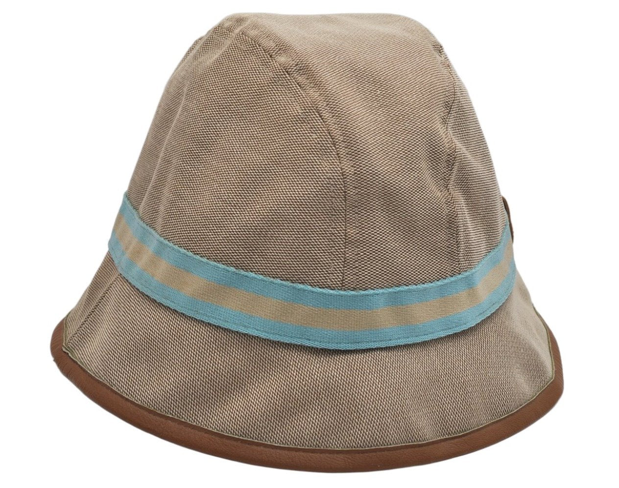 Authentic GUCCI Sherry Line Bucket Hat Canvas Leather Size L Beige 0049K