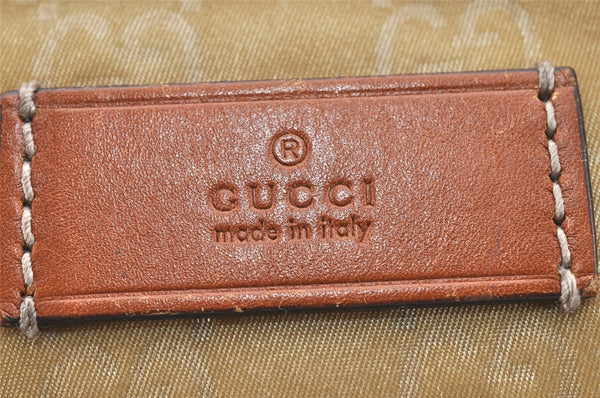 Authentic GUCCI Vintage Shoulder Tote Bag GG Nylon Leather 131230 Beige 0050J