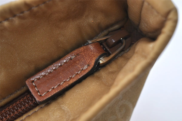 Authentic GUCCI Vintage Shoulder Tote Bag GG Nylon Leather 131230 Beige 0050J