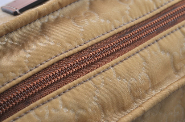 Authentic GUCCI Vintage Shoulder Tote Bag GG Nylon Leather 131230 Beige 0050J