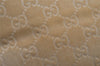 Authentic GUCCI Vintage Shoulder Tote Bag GG Nylon Leather 131230 Beige 0050J