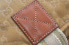 Authentic GUCCI Vintage Shoulder Tote Bag GG Nylon Leather 131230 Beige 0050J