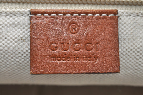 Authentic GUCCI Vintage Shoulder Tote Bag GG Nylon Leather 131230 Beige 0050J