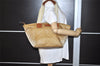 Authentic GUCCI Vintage Shoulder Tote Bag GG Nylon Leather 131230 Beige 0050J