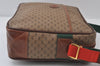 Authentic GUCCI Web Sherry Line Micro GG PVC Leather Shoulder Bag Brown 0051J