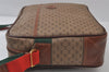 Authentic GUCCI Web Sherry Line Micro GG PVC Leather Shoulder Bag Brown 0051J
