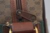 Authentic GUCCI Web Sherry Line Micro GG PVC Leather Shoulder Bag Brown 0051J