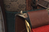 Authentic GUCCI Web Sherry Line Micro GG PVC Leather Shoulder Bag Brown 0051J