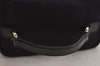 Authentic GUCCI Vintage Bamboo Vanity Hand Bag Purse Nylon Leather Black 0051K