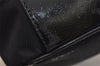 Authentic GUCCI Vintage Bamboo Vanity Hand Bag Purse Nylon Leather Black 0051K