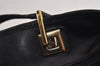 Authentic GUCCI Vintage Shoulder Tote Bag GG Canvas Leather 0021098 Black 0052K