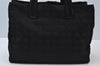 Authentic CHANEL New Travel Line Shoulder Tote Bag Nylon Leather Black 0053J