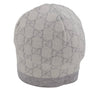 Authentic GUCCI Vintage Beanie Knit Cap For Baby GG Wool Size M White Gray 0053K