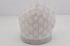 Authentic GUCCI Vintage Beanie Knit Cap For Baby GG Wool Size M White Gray 0053K
