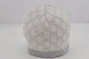 Authentic GUCCI Vintage Beanie Knit Cap For Baby GG Wool Size M White Gray 0053K
