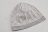 Authentic GUCCI Vintage Beanie Knit Cap For Baby GG Wool Size M White Gray 0053K