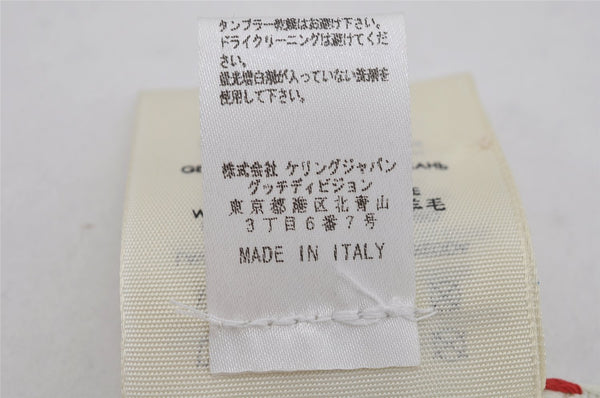 Authentic GUCCI Vintage Beanie Knit Cap For Baby GG Wool Size M White Gray 0053K