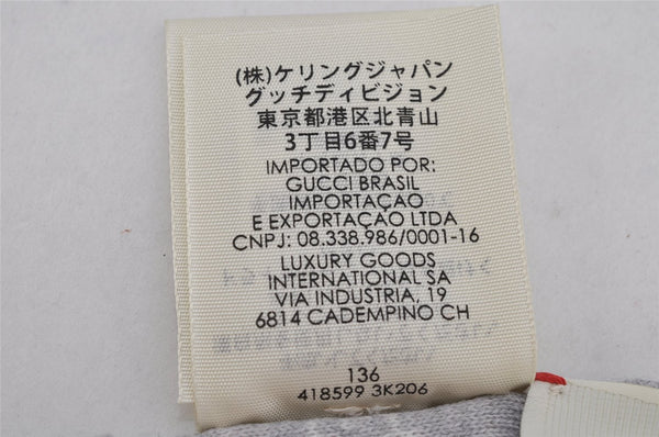 Authentic GUCCI Vintage Beanie Knit Cap For Baby GG Wool Size M White Gray 0053K