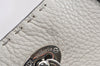 Authentic FENDI Vintage Selleria Shoulder Tote Bag Leather White 0054J