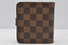 Authentic Louis Vuitton Damier Compact Zip Bifold Wallet Purse N61668 LV 0055J