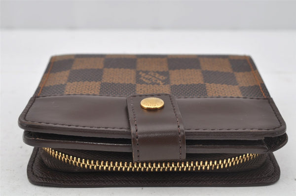 Authentic Louis Vuitton Damier Compact Zip Bifold Wallet Purse N61668 LV 0055J