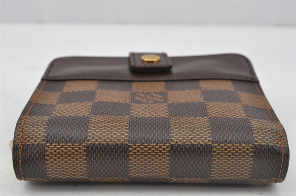 Authentic Louis Vuitton Damier Compact Zip Bifold Wallet Purse N61668 LV 0055J