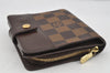 Authentic Louis Vuitton Damier Compact Zip Bifold Wallet Purse N61668 LV 0055J