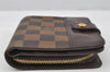 Authentic Louis Vuitton Damier Compact Zip Bifold Wallet Purse N61668 LV 0055J