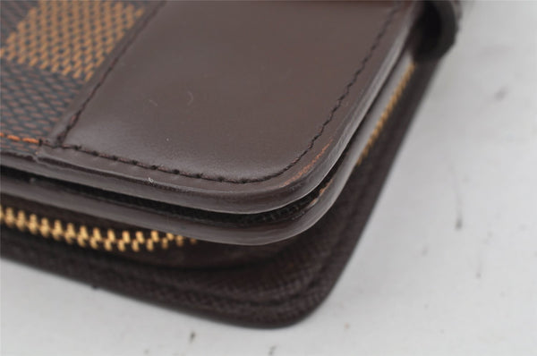 Authentic Louis Vuitton Damier Compact Zip Bifold Wallet Purse N61668 LV 0055J