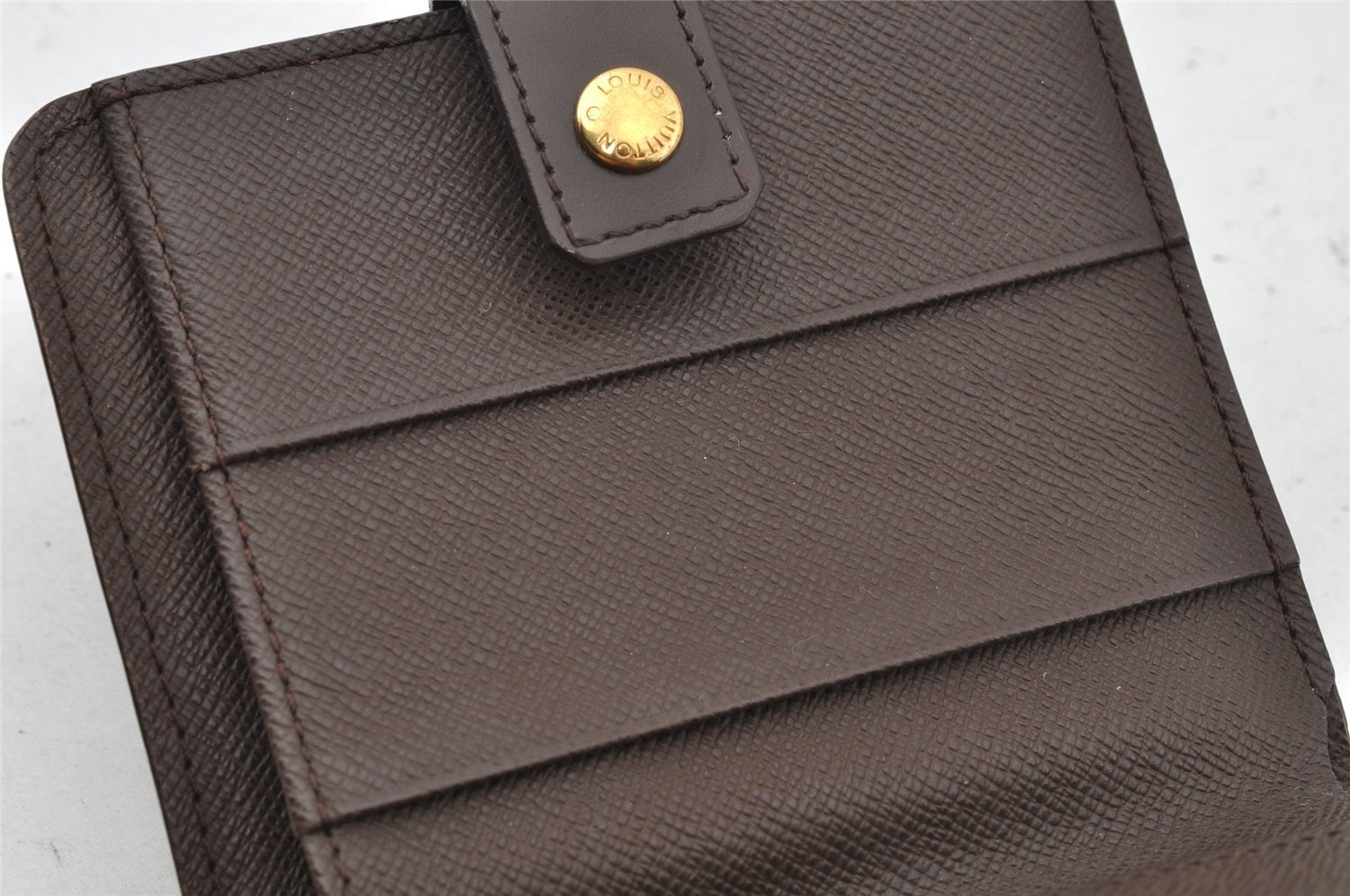 Authentic Louis Vuitton Damier Compact Zip Bifold Wallet Purse N61668 LV 0055J