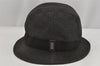 Authentic GUCCI Vintage Bucket Hat GG Canvas Leather Size XL Black 0056K