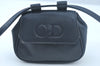 Authentic Christian Dior Waist Bag Pouch Purse Leather Navy Blue CD 0057J