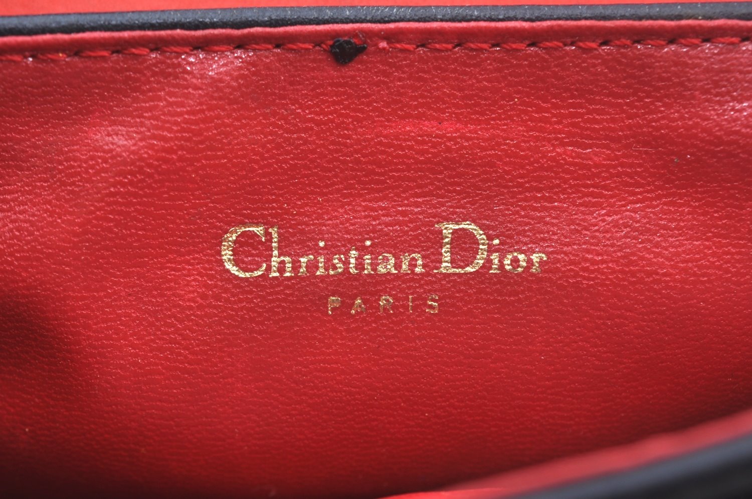 Authentic Christian Dior Waist Bag Pouch Purse Leather Navy Blue CD 0057J