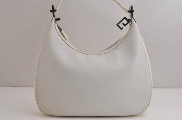 Authentic GUCCI Shoulder Cross Body Bag Purse Leather 0013315 White 0057K