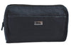 Authentic GUCCI Guccissima Leather Nylon Clutch Bag Purse 162792 Black 0059G