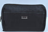 Authentic GUCCI Guccissima Leather Nylon Clutch Bag Purse 162792 Black 0059G