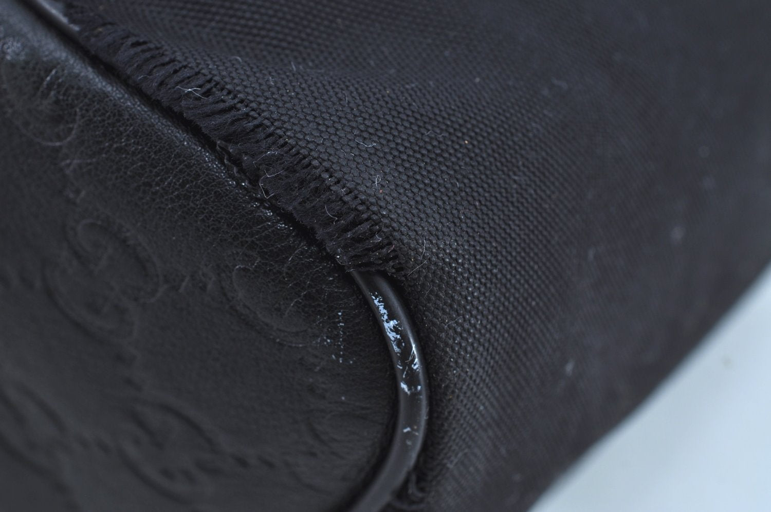 Authentic GUCCI Guccissima Leather Nylon Clutch Bag Purse 162792 Black 0059G