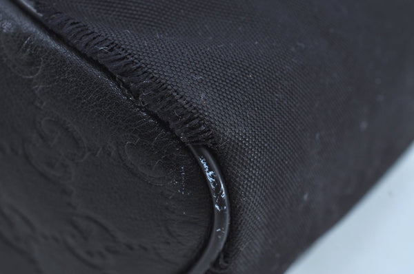 Authentic GUCCI Guccissima Leather Nylon Clutch Bag Purse 162792 Black 0059G