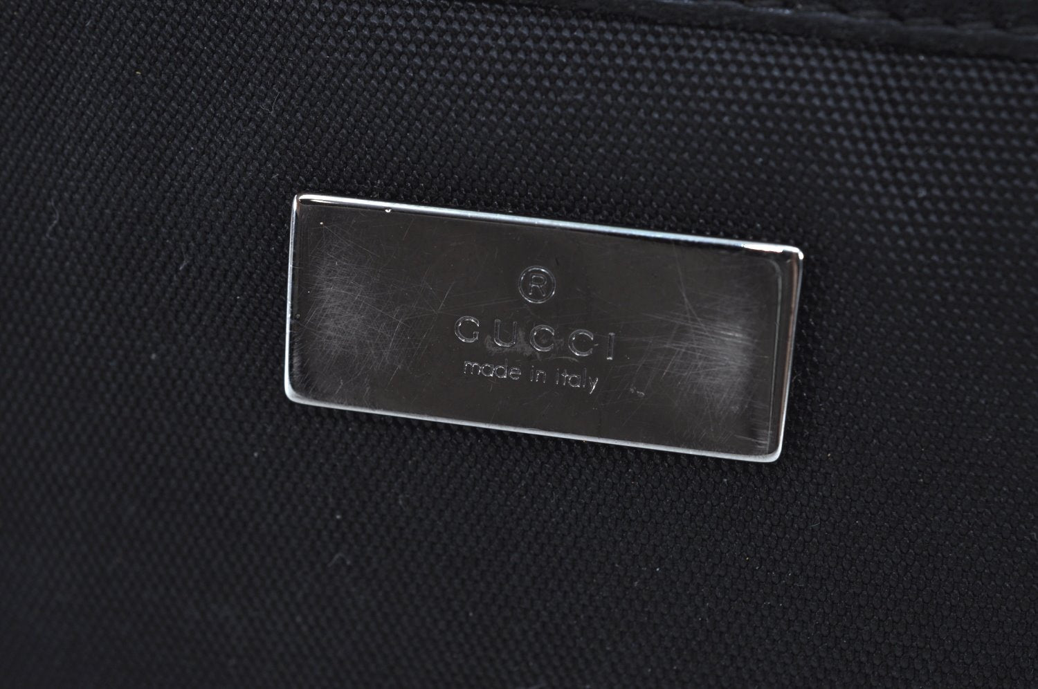 Authentic GUCCI Guccissima Leather Nylon Clutch Bag Purse 162792 Black 0059G