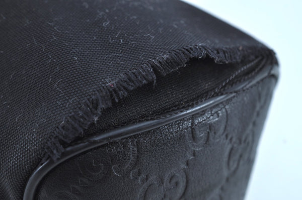 Authentic GUCCI Guccissima Leather Nylon Clutch Bag Purse 162792 Black 0059G