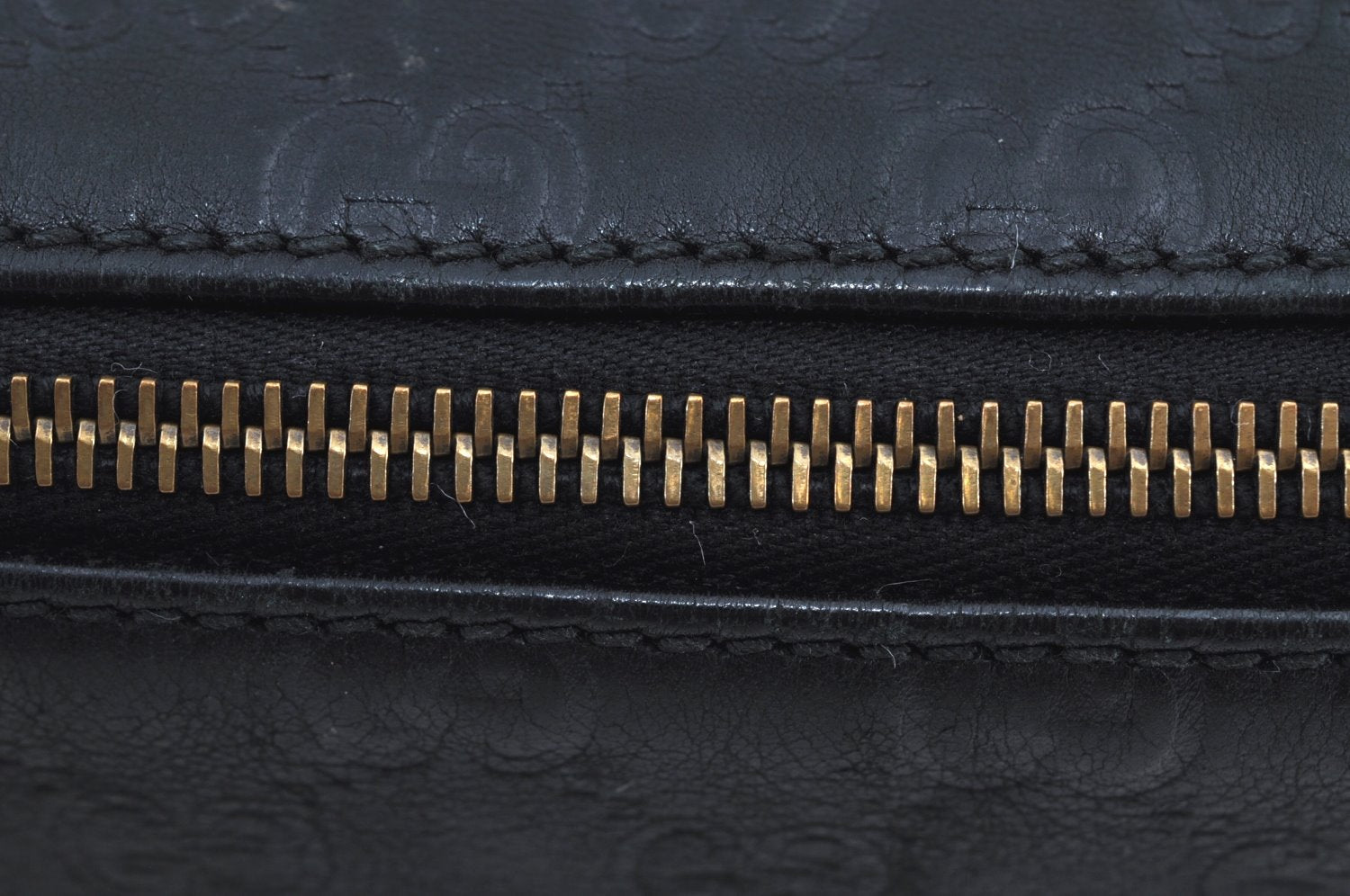 Authentic GUCCI Guccissima Leather Nylon Clutch Bag Purse 162792 Black 0059G